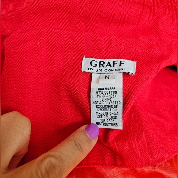 Graff by UM Company Embroidered Red Open Front Casual Vest - Picture 13 of 16